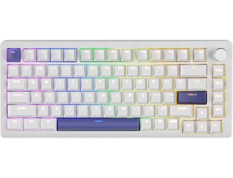 DrunkDeer A75 Rapid Trigger Magnetic Switch Gaming Keyboard 82 Keys PBT Keycap OEM Profile Double Shot USB Wired Compact 75% Layout, White