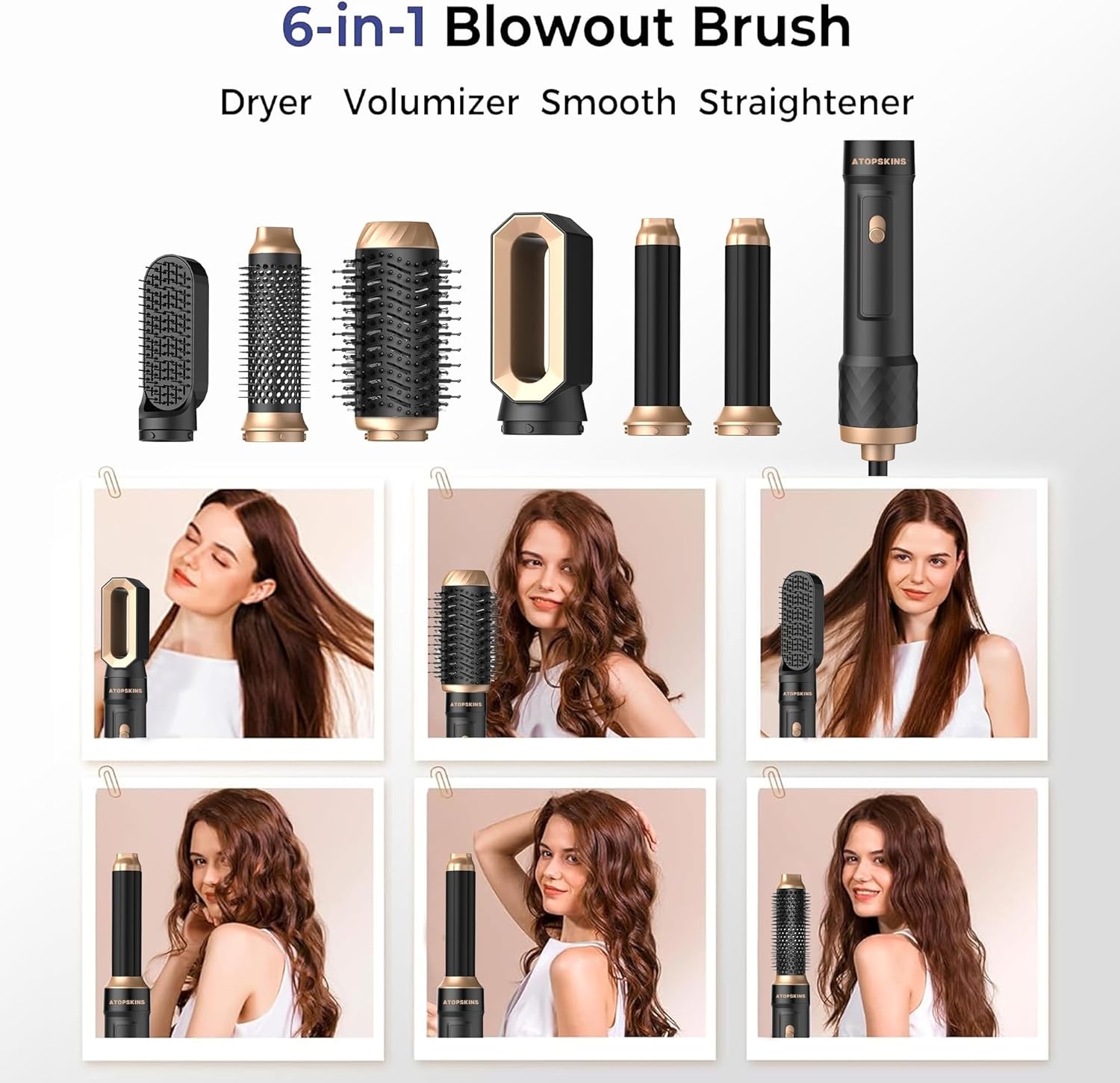 Pro Airstyler Hot Air Brush 6-in-1 Hair Styling Set