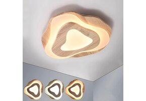Houten LED Plafondlamp ☁️ Ø40cm 36W - 30% Korting
