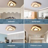 Houten LED-Plafondlamp | Ø40cm 36W 3300Lm | 3000K-6000K Dimbaar Met Afstandsbediening, Moderne Natuurlijke Houten + Acryl Wolkenlamp, Woonkamer Kind Slaapkamer Keuken Eetkamer Thuiskantoor