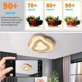 Houten LED-Plafondlamp | Ø40cm 36W 3300Lm | 3000K-6000K Dimbaar Met Afstandsbediening, Moderne Natuurlijke Houten + Acryl Wolkenlamp, Woonkamer Kind Slaapkamer Keuken Eetkamer Thuiskantoor