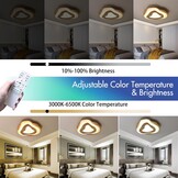 Houten LED-Plafondlamp | Ø40cm 36W 3300Lm | 3000K-6000K Dimbaar Met Afstandsbediening, Moderne Natuurlijke Houten + Acryl Wolkenlamp, Woonkamer Kind Slaapkamer Keuken Eetkamer Thuiskantoor