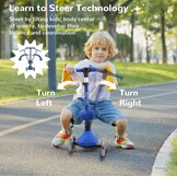 Stompa Kinderstep vanaf 2 jaar, 3-wieler met led-lichtgevende wielen en zitting, in hoogte verstelbare step, opvouwbaar, 2-in-1 driewieler voor jongens en meisjes