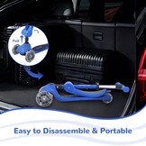 Stompa Kinderstep vanaf 2 jaar, 3-wieler met led-lichtgevende wielen en zitting, in hoogte verstelbare step, opvouwbaar, 2-in-1 driewieler voor jongens en meisjes