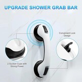 Set of 2 Support Bars for Bathroom with Suction Cup 30 cm Safety Handle No Drilling for Shower and Bathtub Non-Slip for Elderly Children Grey