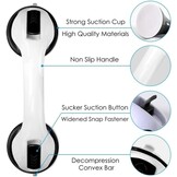 Set of 2 Support Bars for Bathroom with Suction Cup 30 cm Safety Handle No Drilling for Shower and Bathtub Non-Slip for Elderly Children Grey