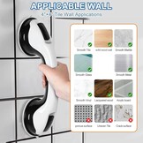 Set of 2 Support Bars for Bathroom with Suction Cup 30 cm Safety Handle No Drilling for Shower and Bathtub Non-Slip for Elderly Children Grey
