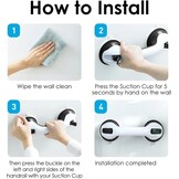 Set of 2 Support Bars for Bathroom with Suction Cup 30 cm Safety Handle No Drilling for Shower and Bathtub Non-Slip for Elderly Children Grey