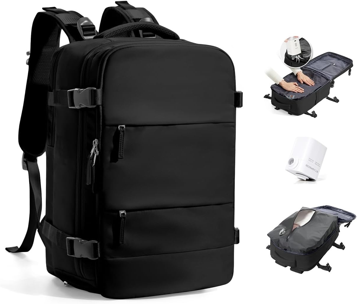 BJLFS Vacuümrugzak Handbagage met vacuümsysteem Ryanair Handbagage Reisrugzak Airbagrugzak met vacuümpomp Dames 14 inch Laptoptas