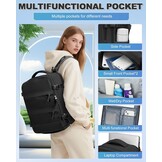 BJLFS Vacuümrugzak Handbagage met vacuümsysteem Ryanair Handbagage Reisrugzak Airbagrugzak met vacuümpomp Dames 14 inch Laptoptas