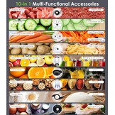 Homtone 10-in-1 elektrische keukenmachine, 1000 W, glazen mixer 1,5 l, 3 l kom, snijden, hakken, raspen, mixen, pureren, deeg, 6 instellingen, thuisgebruik, wit