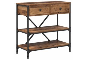 vidaXL Wandtafel Oud Hout met Lade & Plank - 35% Korting