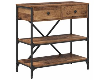 vidaXL Wandtafel met lade met plank Anders met opslag Oud hout