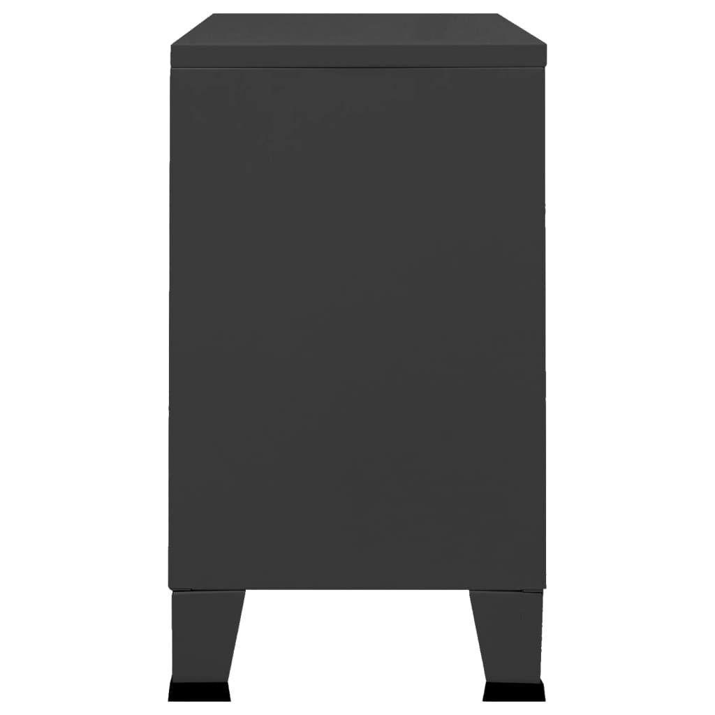 vidaXL Dressoir industrieel 105x35x62 cm metaal en glas zwart