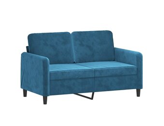 vidaXL Tweezitsbank 120 cm fluweel blauw