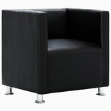 vidaXL Fauteuil Kubus Kunstleer Zwart - 35% Korting!