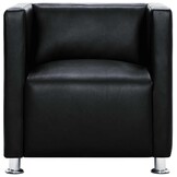 vidaXL Fauteuil Kubus Kunstleer Zwart - 35% Korting!