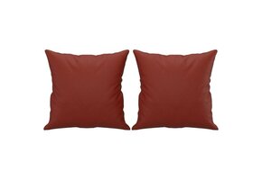 vidaXL Sierkussens 2 st 40x40 cm Kunstleer Wijnrood - 35% Korting!