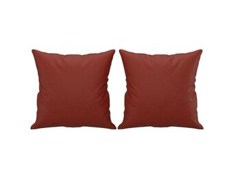 vidaXL Sierkussens 2 st 40x40 cm Kunstleer Wijnrood - 35% Korting!