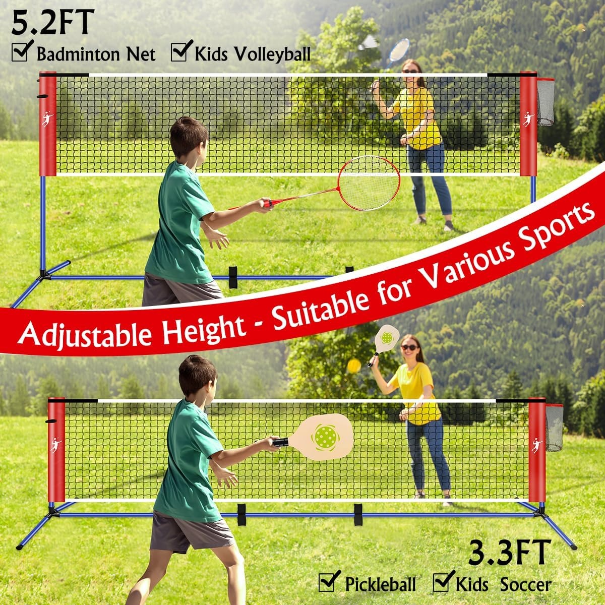 30% Korting: Multifunctioneel Badminton & Volleybal Net Set