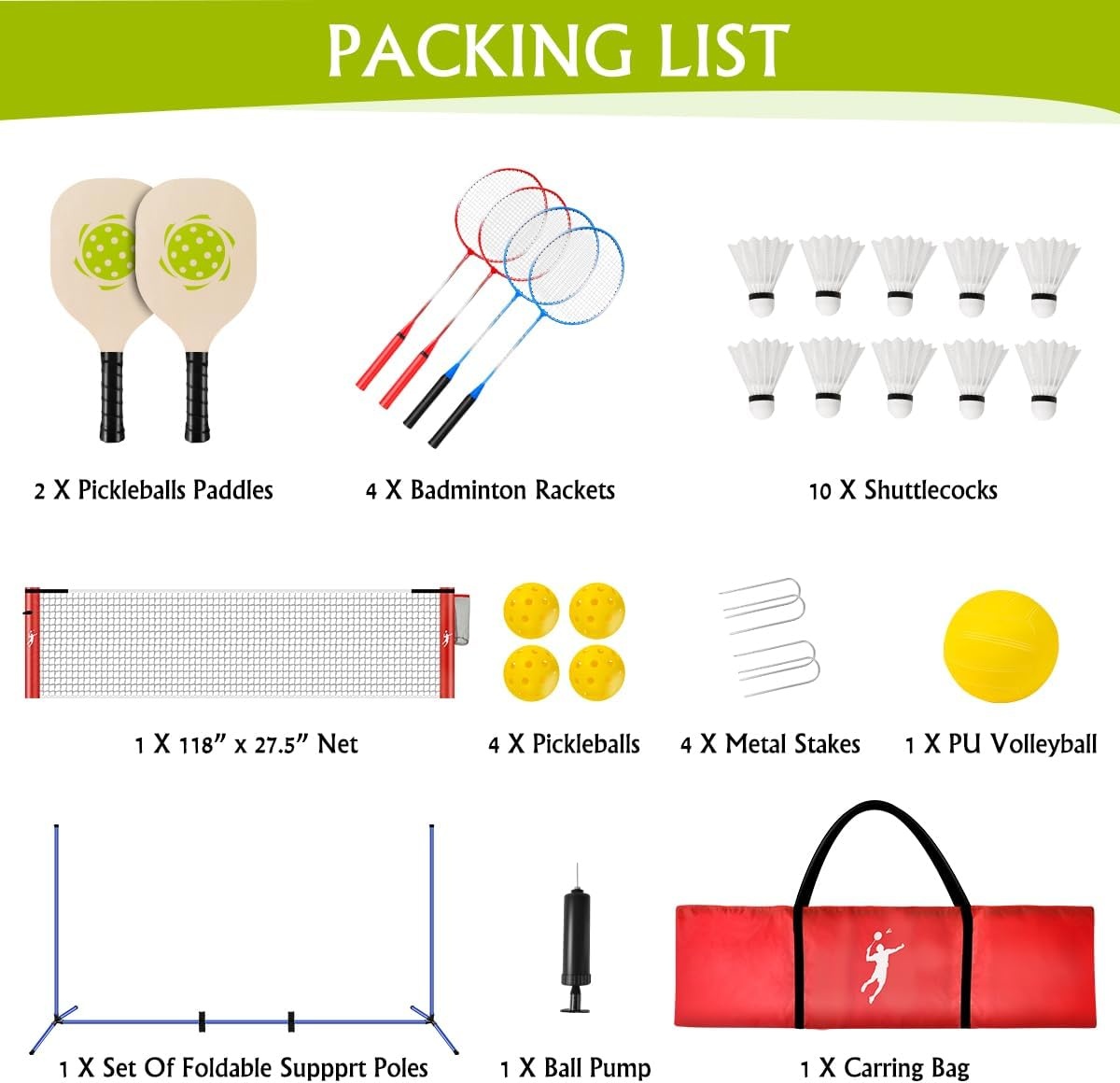 30% Korting: Multifunctioneel Badminton & Volleybal Net Set