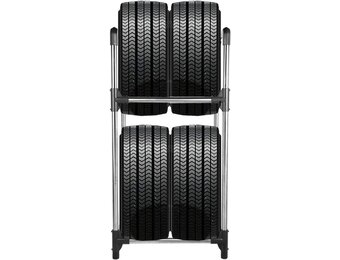 Bandenrek 2 Niveaus - Heavy Duty Opbergrek voor 4 Banden - Grijs/Zilver - 30% Korting