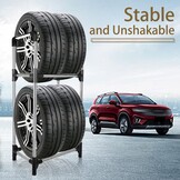 Bandenrek 2 Niveaus - Heavy Duty Opbergrek voor 4 Banden - Grijs/Zilver - 30% Korting