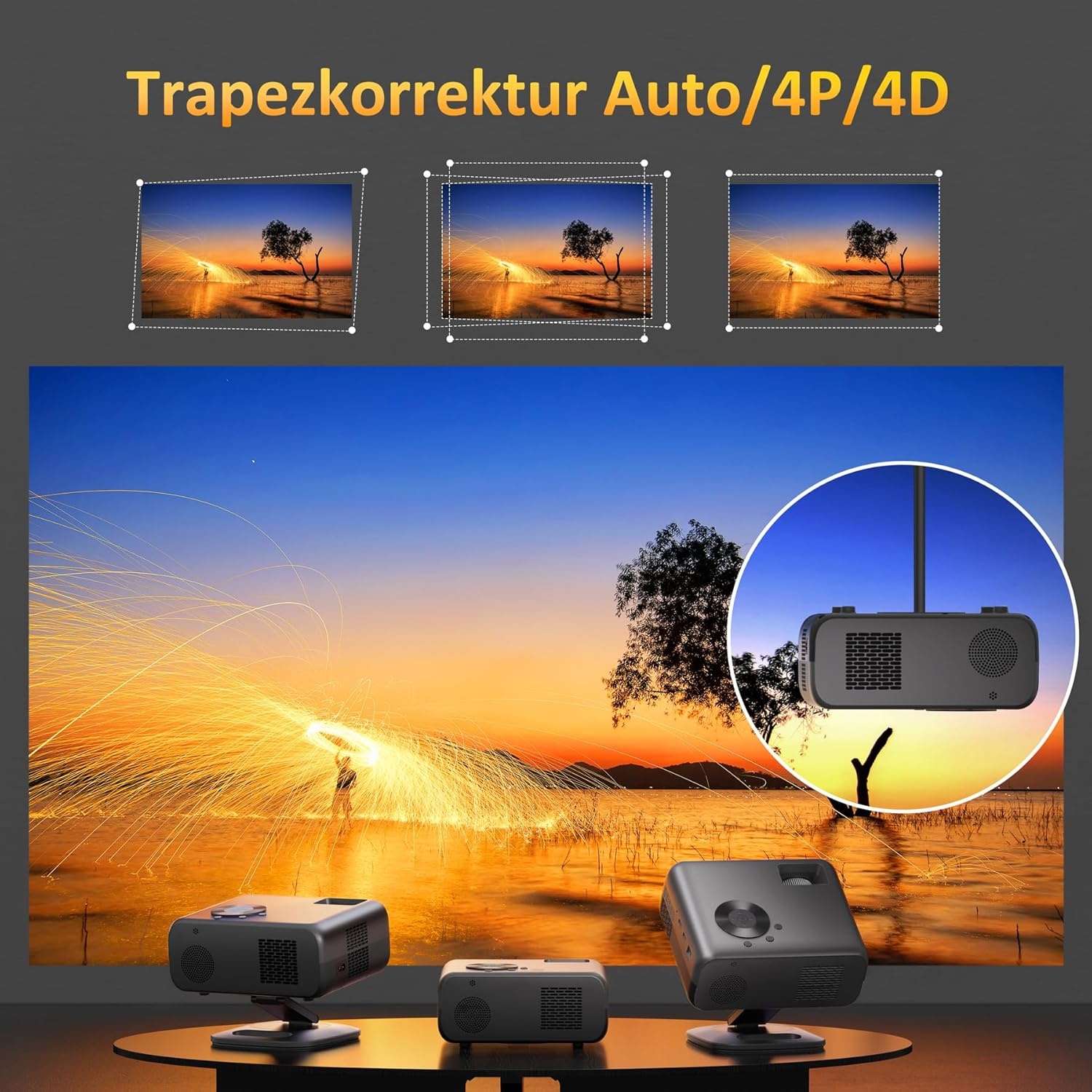 HORLAT 4K Beamer | WiFi 6 | 28000lm | Full HD | 35% Korting