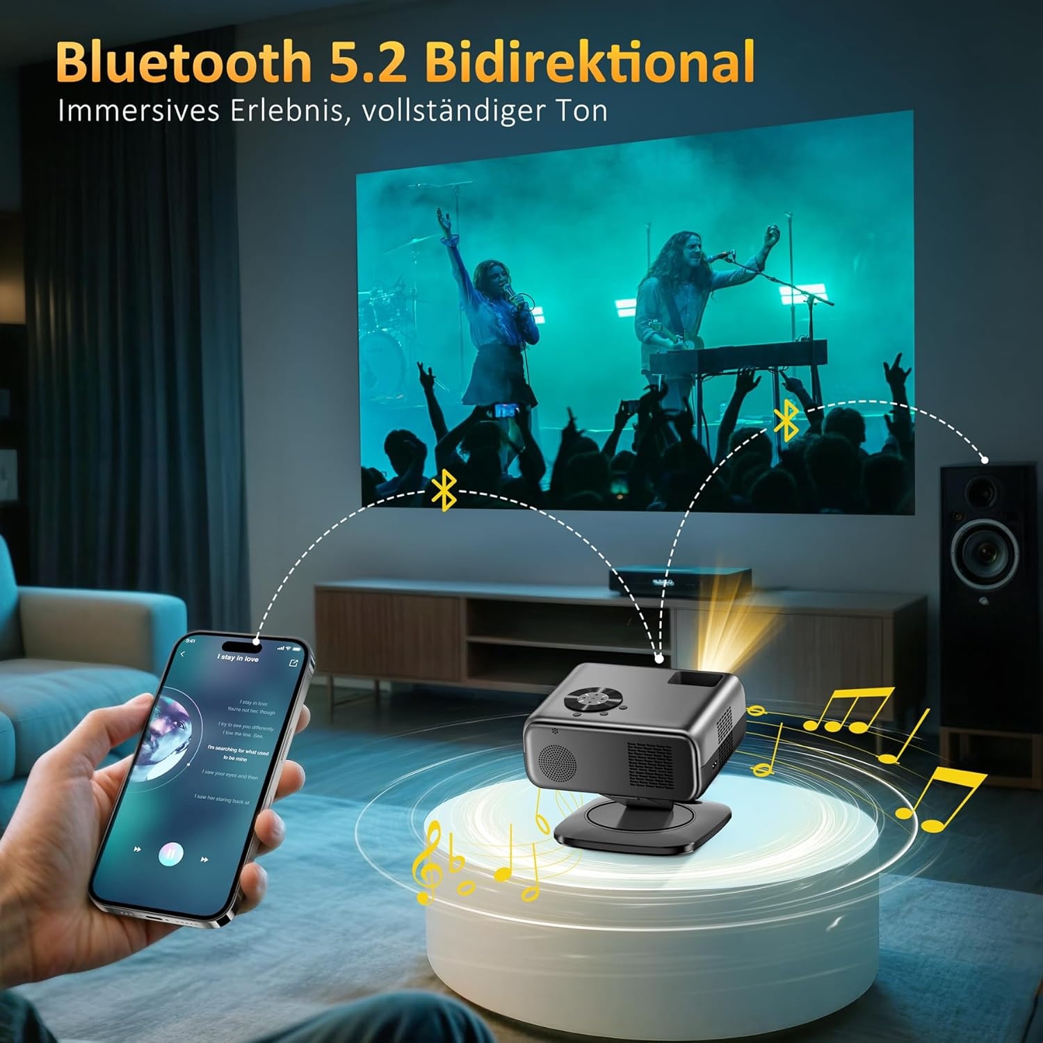 HORLAT 4K Beamer | WiFi 6 | 28000lm | Full HD | 35% Korting