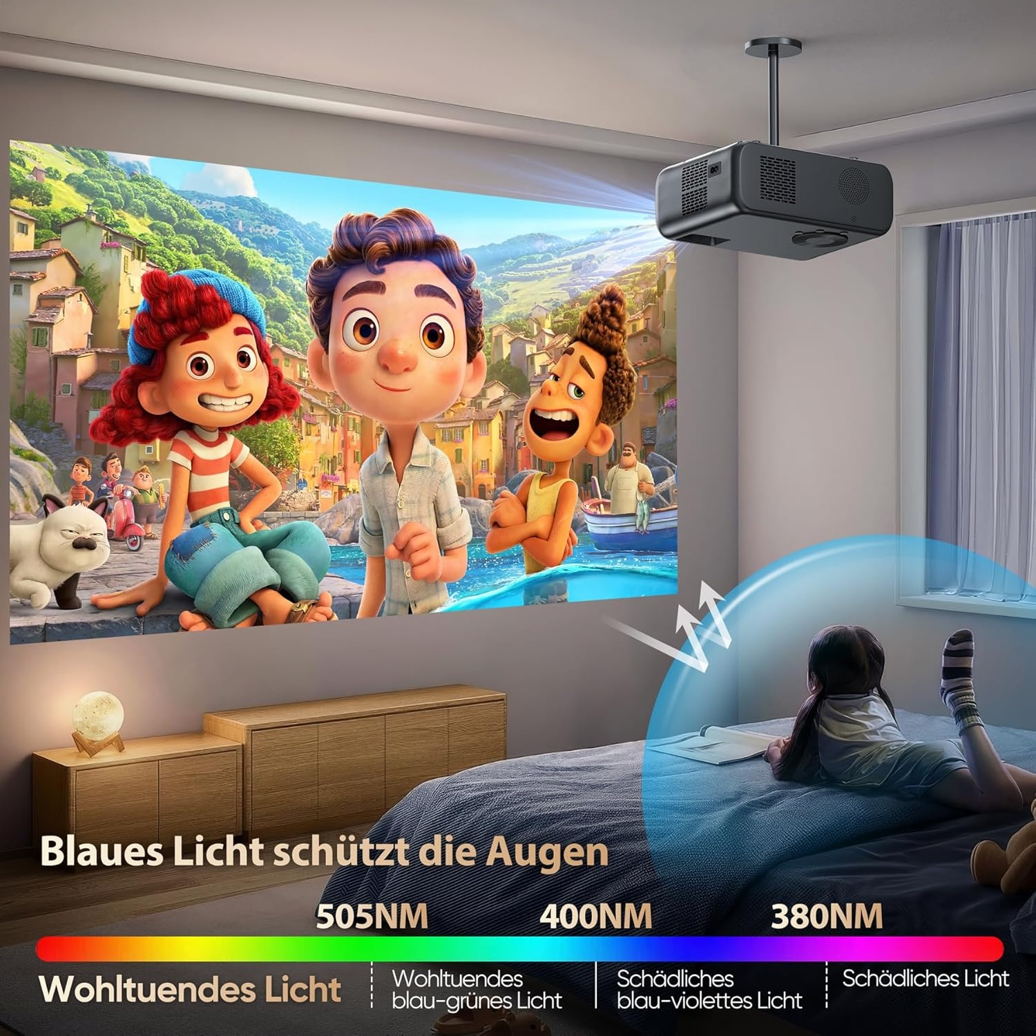 HORLAT 4K Beamer | WiFi 6 | 28000lm | Full HD | 35% Korting