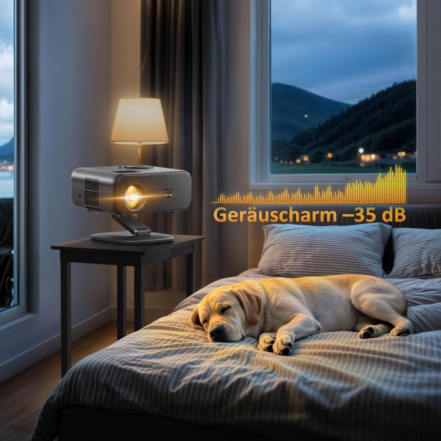 HORLAT 4K Beamer | WiFi 6 | 28000lm | Full HD | 35% Korting