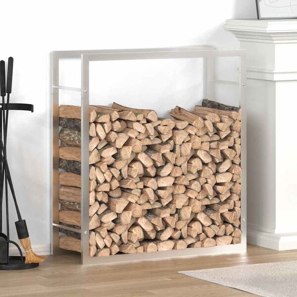 vidaXL Haardhoutrek 80x28x86cm RVS - 35% Korting