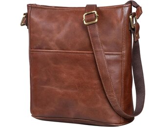 LEABAGS Milano Schoudertas - 30% Korting - Echt Leer, Vintage Look