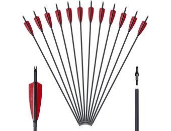 Huntingdoor 12x Schietpijlen met Vervangbare Broadhead - 30% Korting
