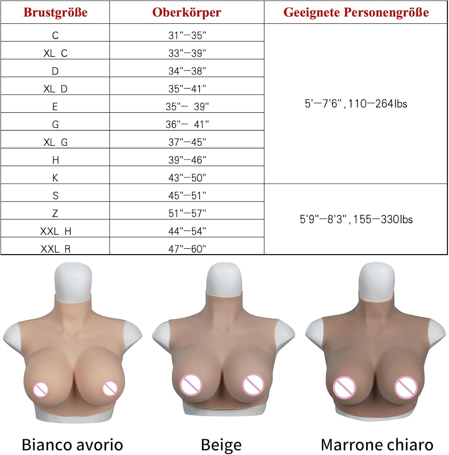 Forme de Poitrine Silicone B-G Cup - 30% Korting