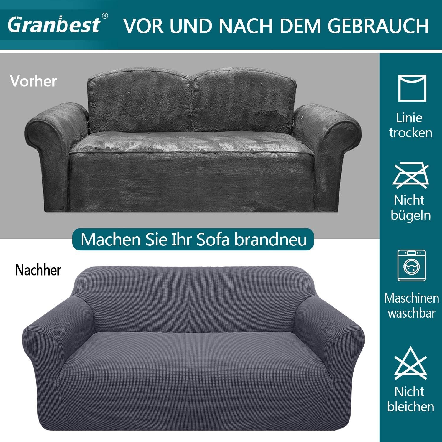 Granbest Grijze 3-zits Bankovertrek | Jacquard | 30% Korting