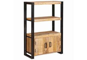 vidaXL Boekenkast met Deuren - Bruin/Metaal (60% KORTING)