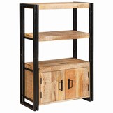 vidaXL Boekenkast met Deuren - Bruin/Metaal (60% KORTING)