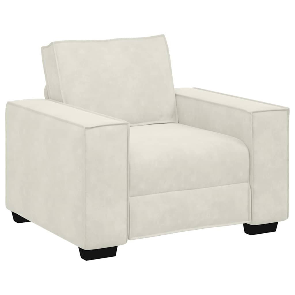 vidaXL Fauteuil Crème Fluweel 60 cm - Nu 41% Korting!