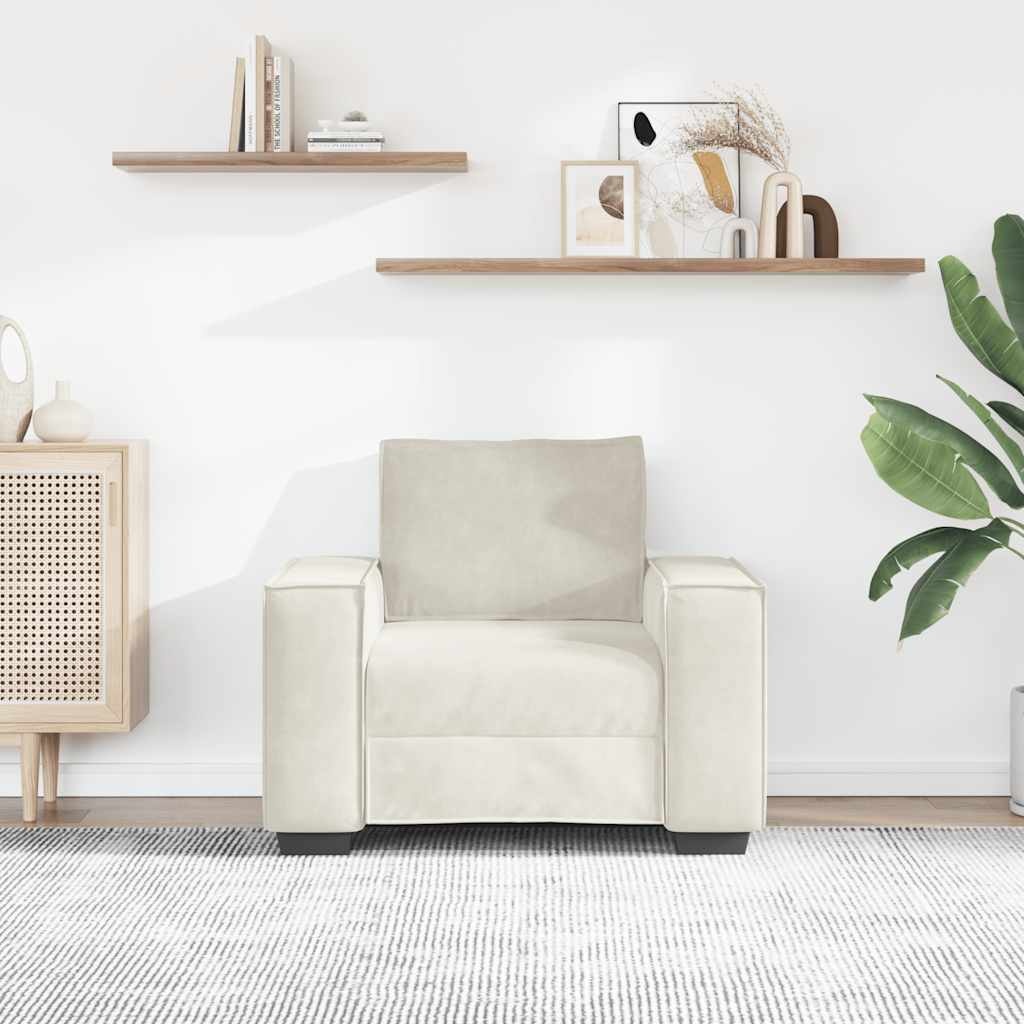 vidaXL Fauteuil Crème Fluweel 60 cm - Nu 41% Korting!