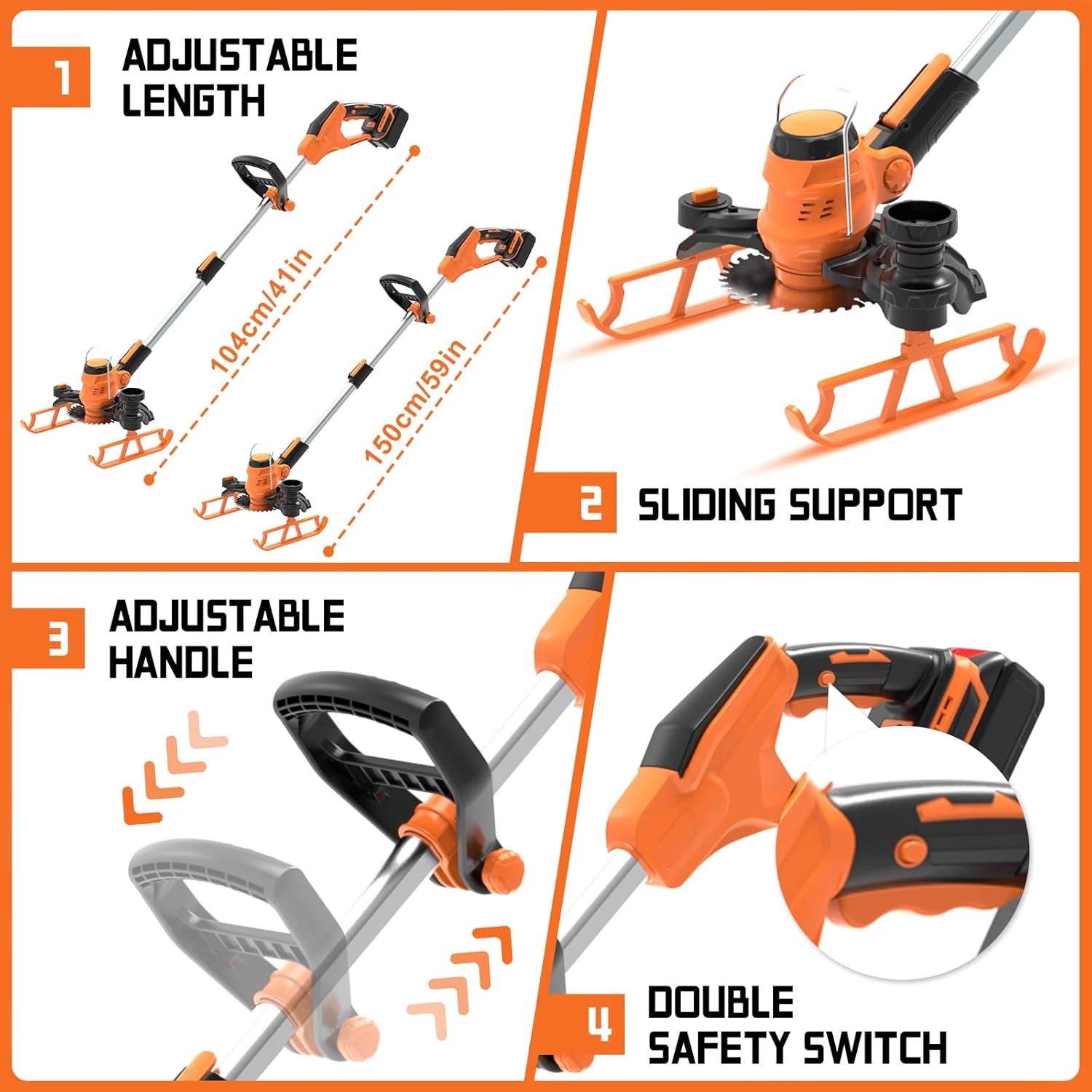 Accu-grastrimmer met 2 Accu's & Onkruidborstel - 30% Korting!