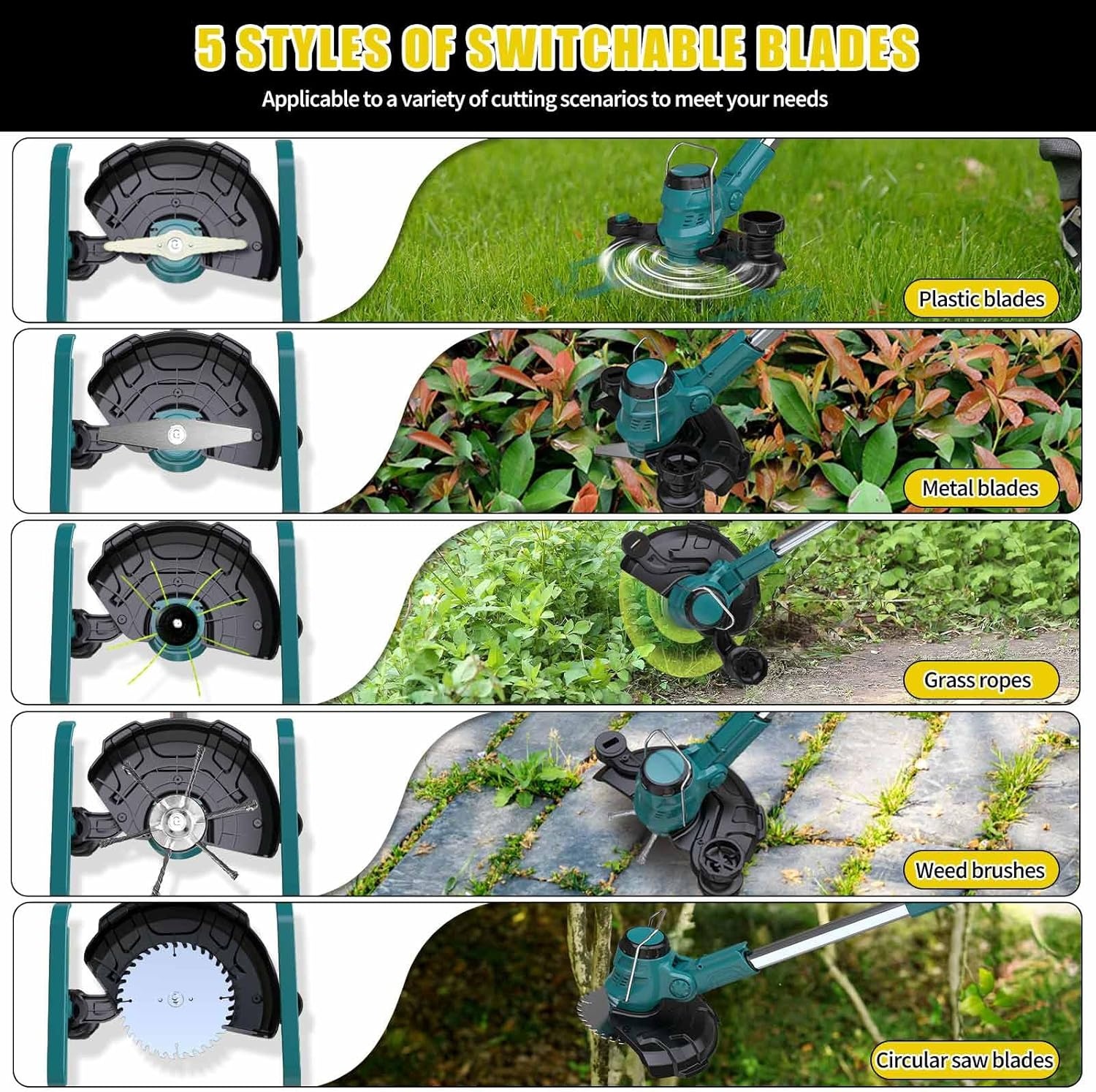 Accu Grastrimmer met 2x Batterij & Weed Brush - 30% Korting