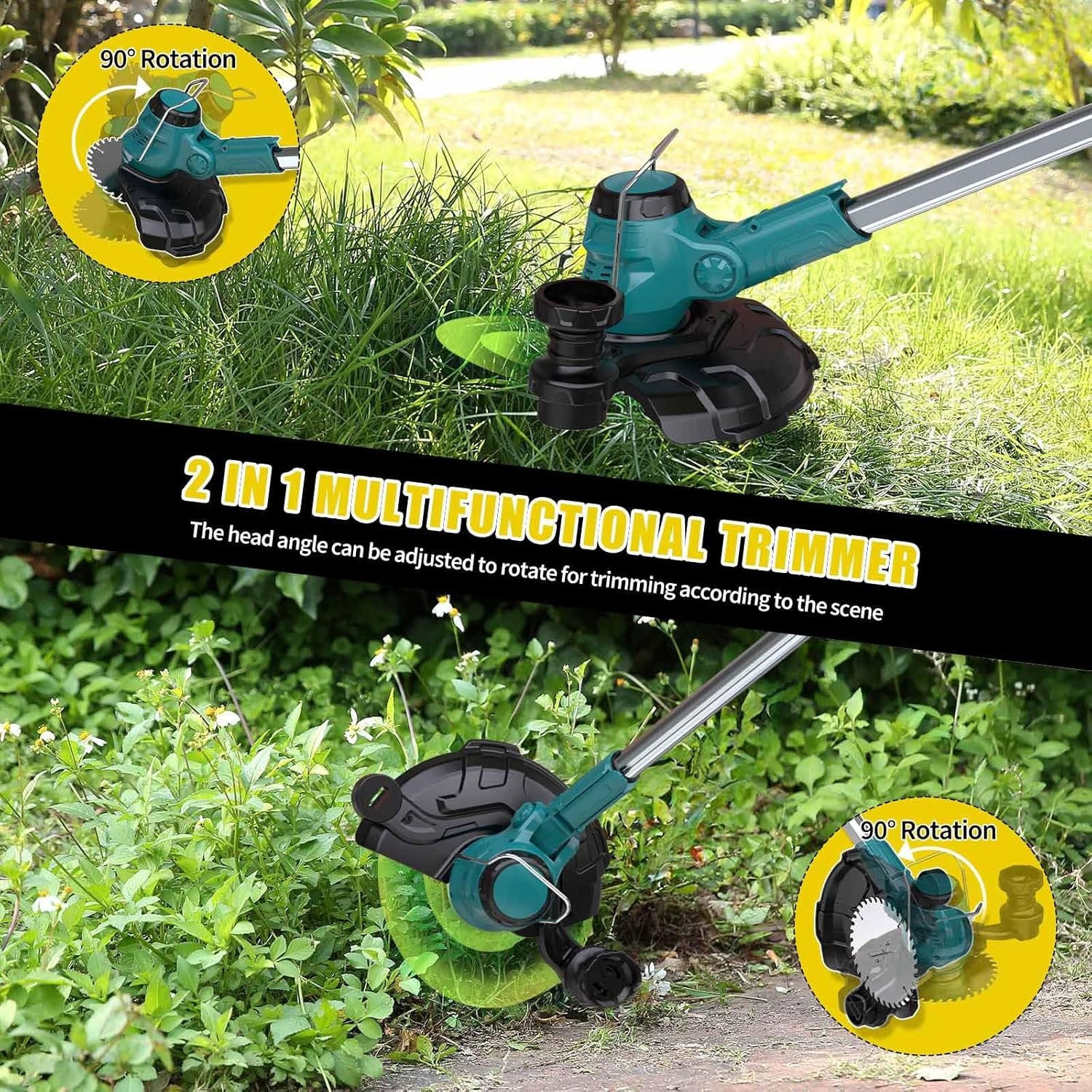 Accu Grastrimmer met 2x Batterij & Weed Brush - 30% Korting