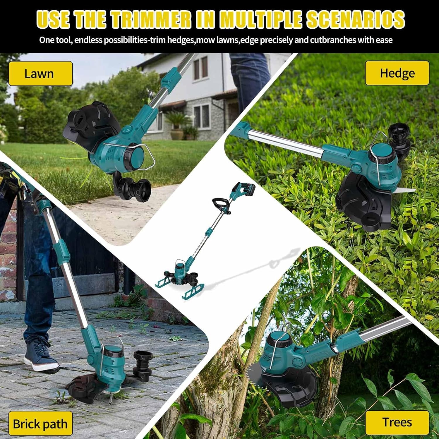 Accu Grastrimmer met 2x Batterij & Weed Brush - 30% Korting