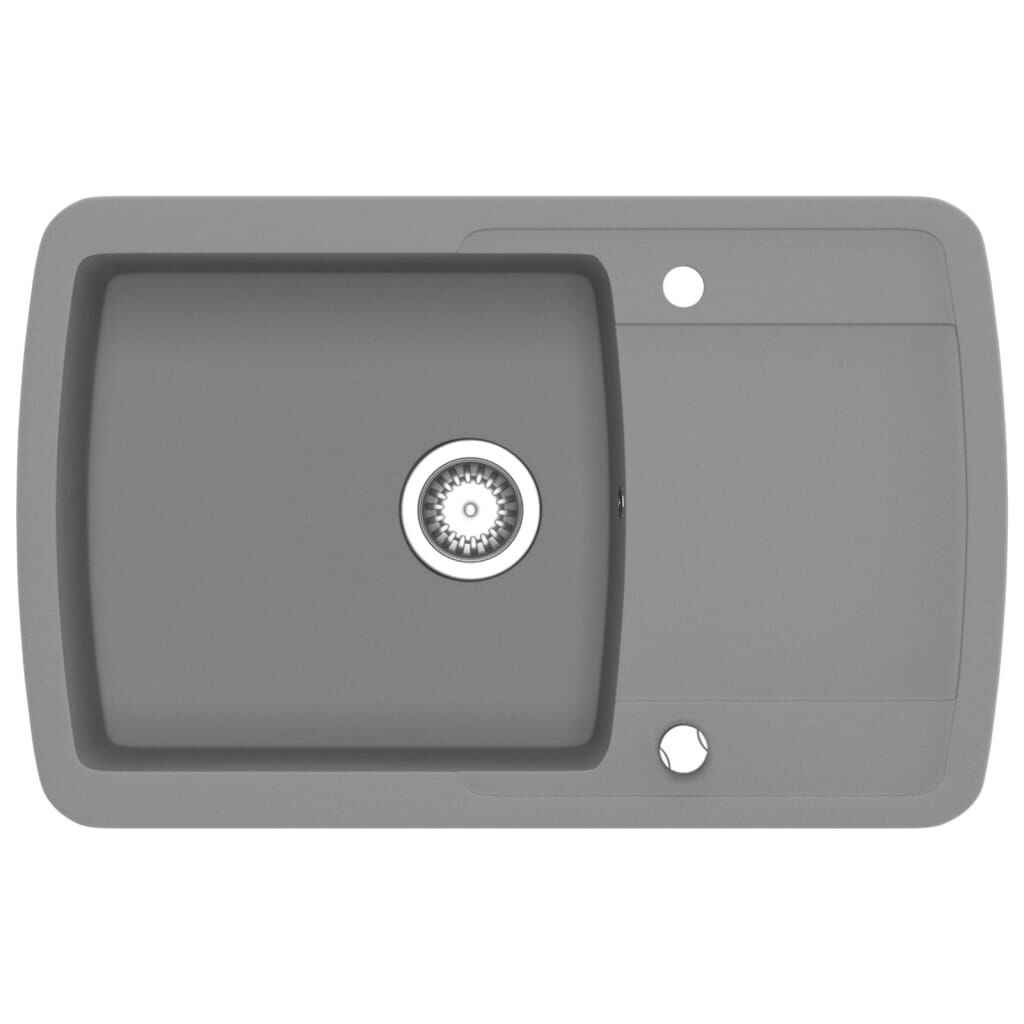 VidaXL Granieten Spoelbak Grijs - 55% Korting!