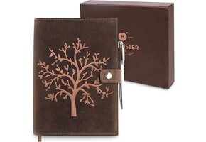 Leren Notitieboek A5, Levensboom - 30% Korting