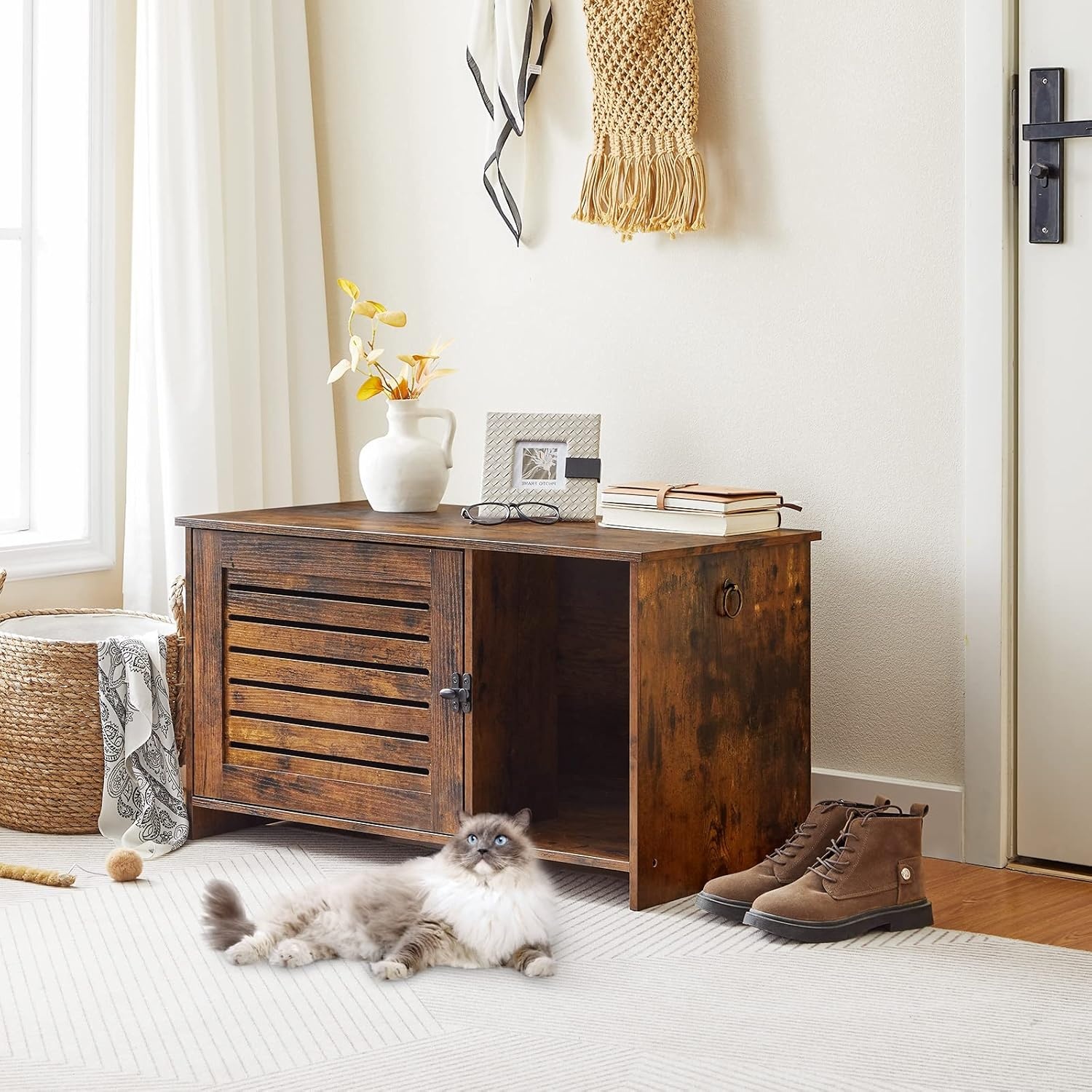 Hoobro Kattenhuis - 60% Korting! | Verborgen Kattentoilet Kast