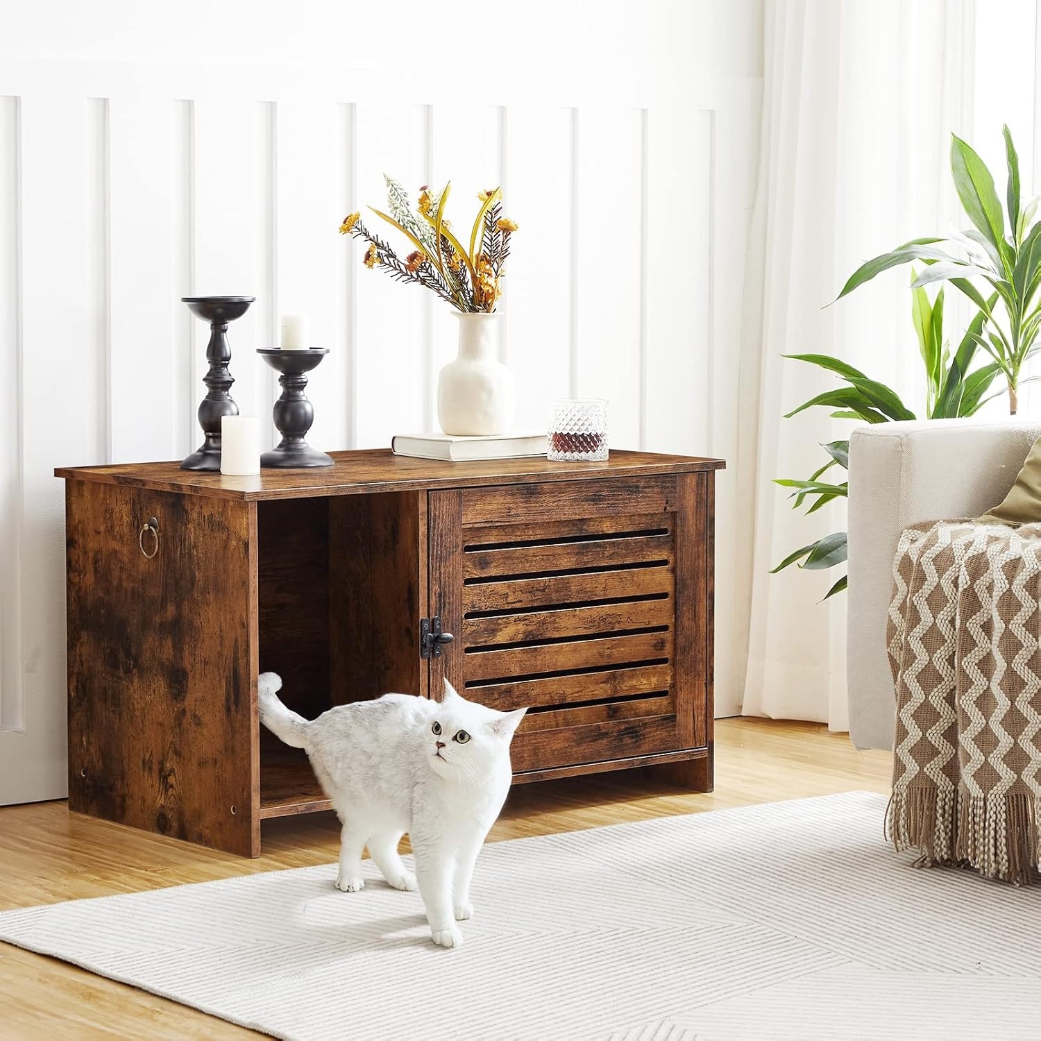 Hoobro Kattenhuis - 60% Korting! | Verborgen Kattentoilet Kast