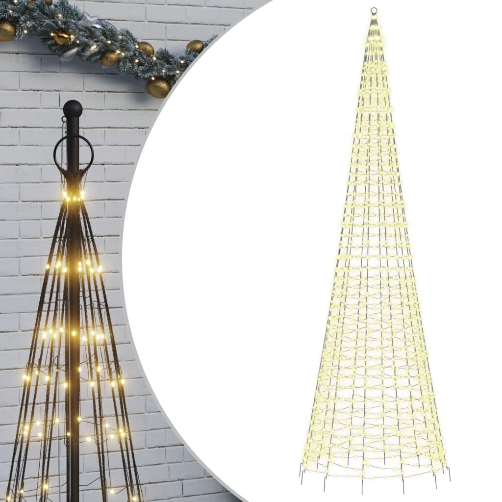 vidaXL LED-kerstboom vlaggenmast 500cm - 1534 LEDs Warm Wit (-35%)