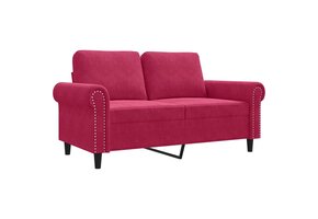 vidaXL Tweezitsbank 120 cm | Fluweel Wijnrood | 35% Korting